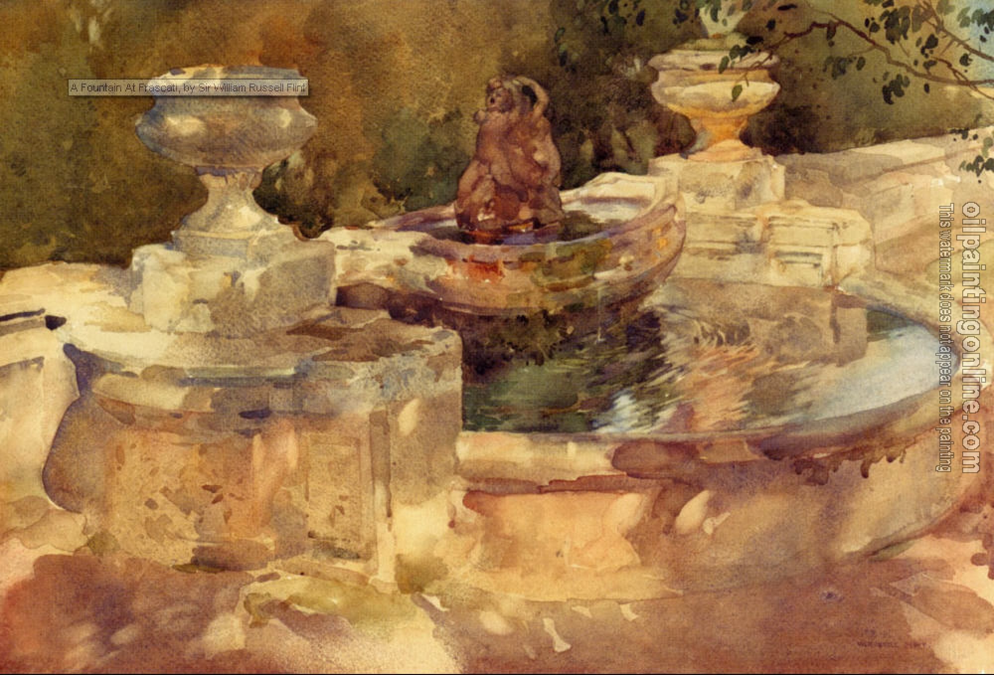 Flint, Sir William Russell - A Fountain At Frascati